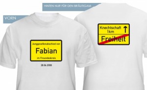 T-Shirts zum Junggesellenabschied mit lustigen Motiven 