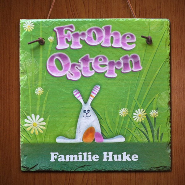 Diese Schiefertafel ist das ideale Ostergeschenk für die ganze Familie!